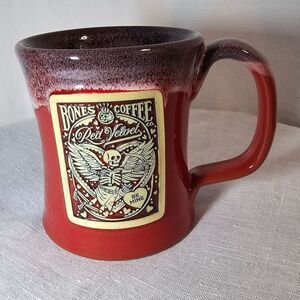 Deneen Pottery 2021 Red Velvet Be Mine Valentine Bones Coffee Mug Handmade